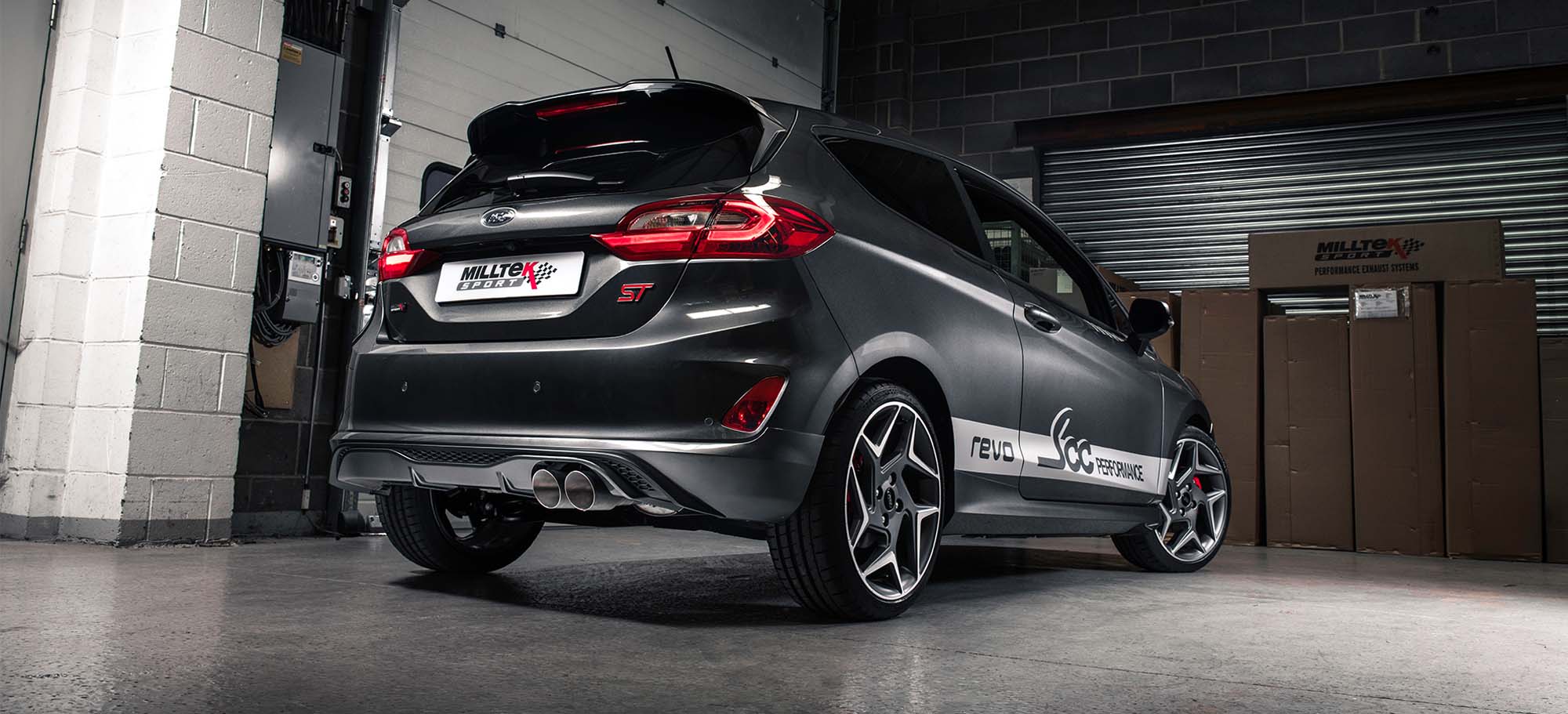 Ford Fiesta VIII ST Milltek GPF Back met Polished GT-90 Trims