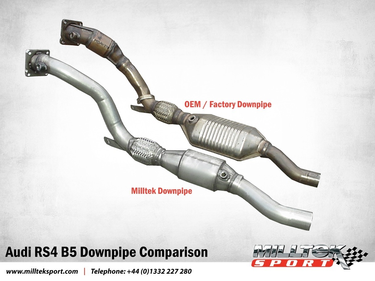 Milltek Audi RS4 B5 V6 Bi-Turbo non-resonated(luider) systeem va
