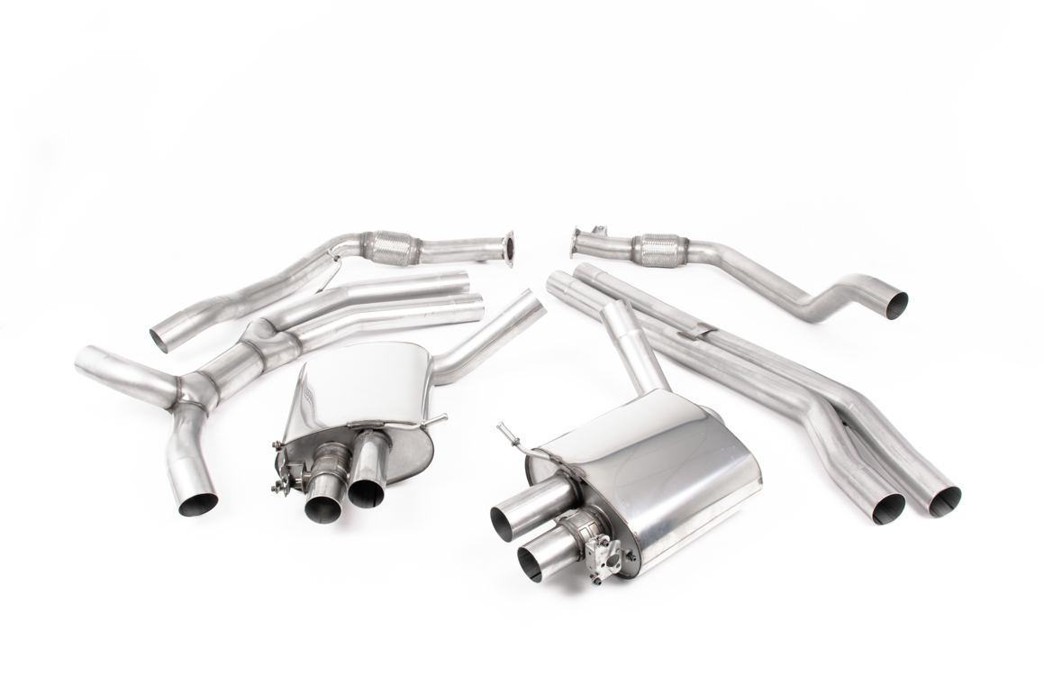Milltek Audi RS5 B9 Cat Back Non-Resonated Race (Loudest) - with Titanium Oval Trims