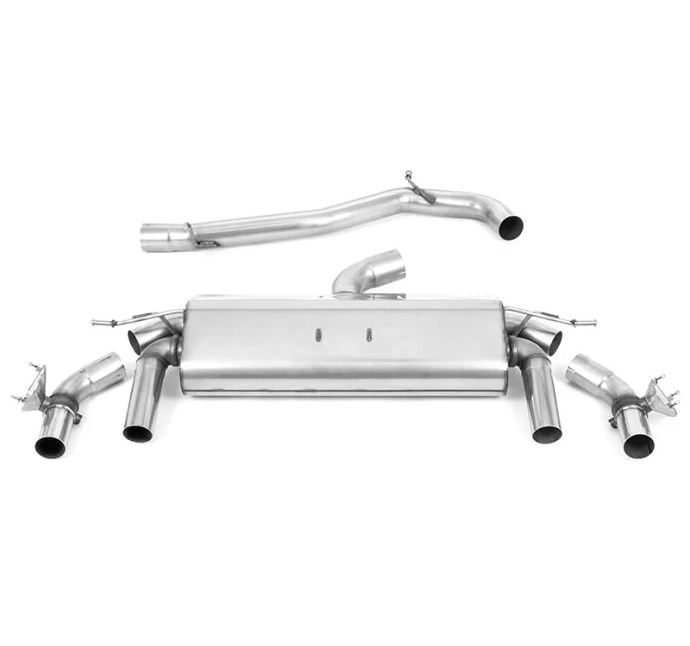 Milltek VW T-Roc R 2.0TSI 300ps Cat-Back Non-Resonated (Louder) - Cerakote Black GT-100 Tips