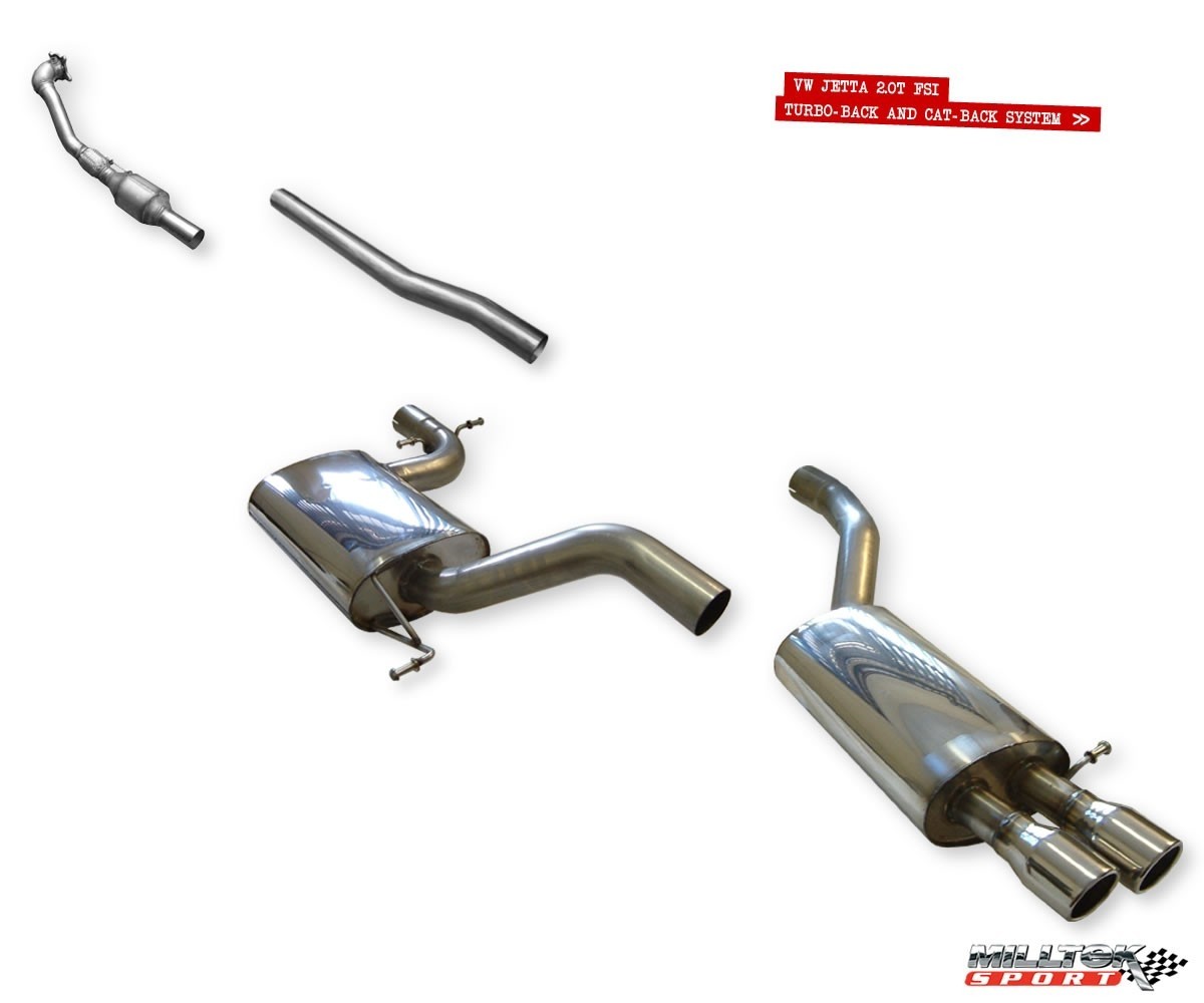 Milltek VW Jetta V 2.0 TFSI resonated(stiller) turbo-back systee